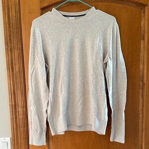 GAP Men's Heather Gray/Cream Greige Crewneck Sweater Medium